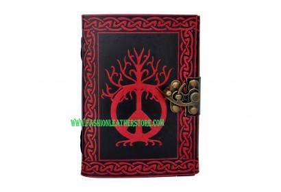 Peace Of Sign Book Shadow Leather Celtic Color Handmade Leather Journal 